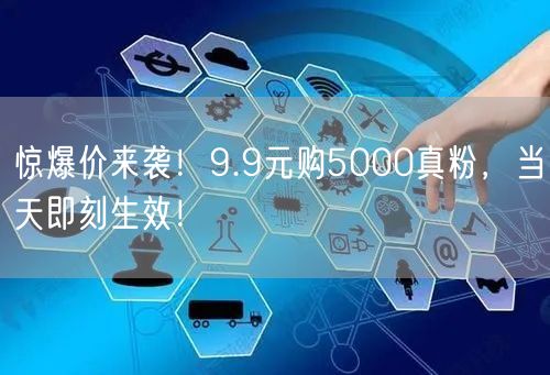 惊爆价来袭！9.9元购5000真粉，当天即刻生效！