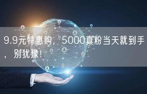 9.9元特惠购，5000真粉当天就到手，别犹豫！