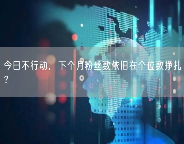 今日不行动，下个月粉丝数依旧在个位数挣扎？