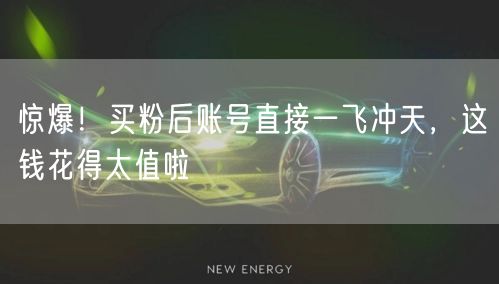 惊爆！买粉后账号直接一飞冲天，这钱花得太值啦