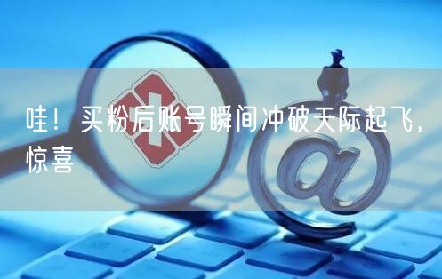 哇！买粉后账号瞬间冲破天际起飞，惊喜