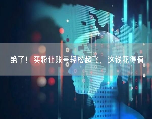 绝了！买粉让账号轻松起飞，这钱花得值