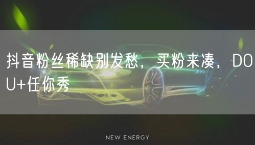 抖音粉丝稀缺别发愁，买粉来凑，DOU+任你秀