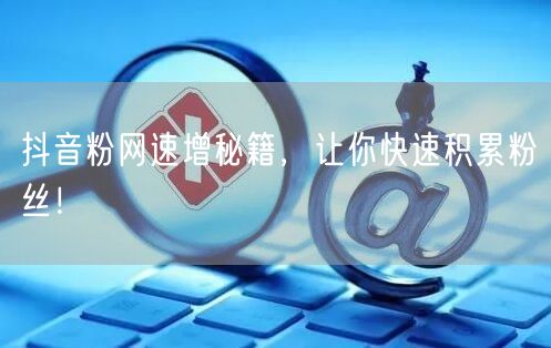 抖音粉网速增秘籍，让你快速积累粉丝！