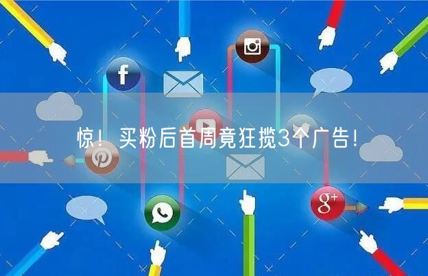 惊！买粉后首周竟狂揽3个广告！