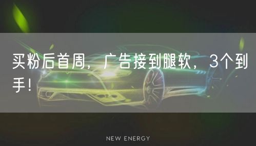 买粉后首周，广告接到腿软，3个到手！