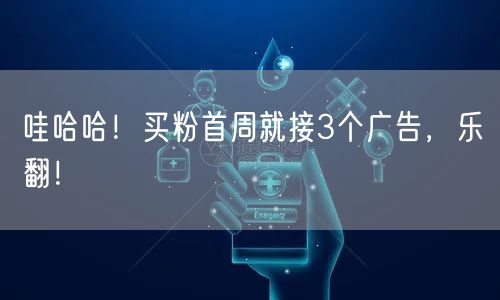 哇哈哈！买粉首周就接3个广告，乐翻！