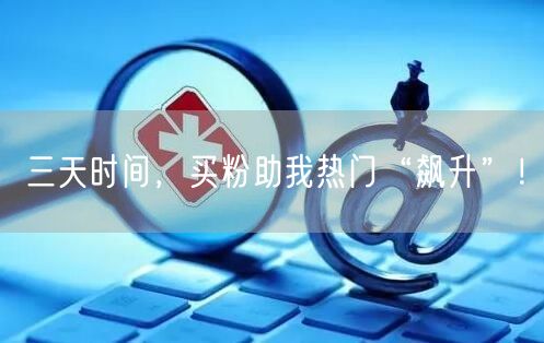 三天时间，买粉助我热门“飙升”！
