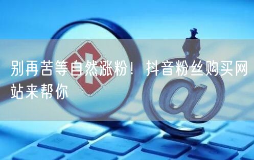 别再苦等自然涨粉！抖音粉丝购买网站来帮你