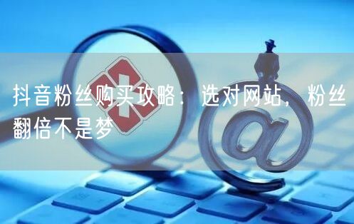 抖音粉丝购买攻略：选对网站，粉丝翻倍不是梦